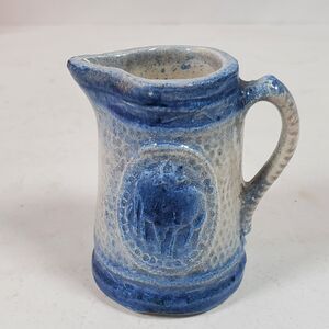 Vintage Creamer Safari Elephant Giraffe Blue 2.5 Inch Tall12